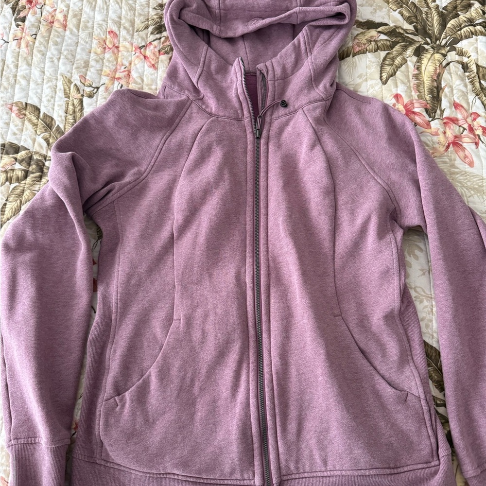 lululemon athletica full zip Scuba Hoodie Size 12. Violet Mauve Heathered.